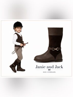 Janie and Jack brown Leather Riding Boots Sz 4 toddler NWT